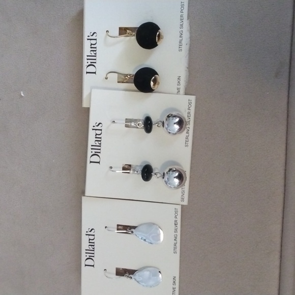 Bundle of 3 Dillard's Sterling Silver Post Earrings NWT - Picture 7 of 7